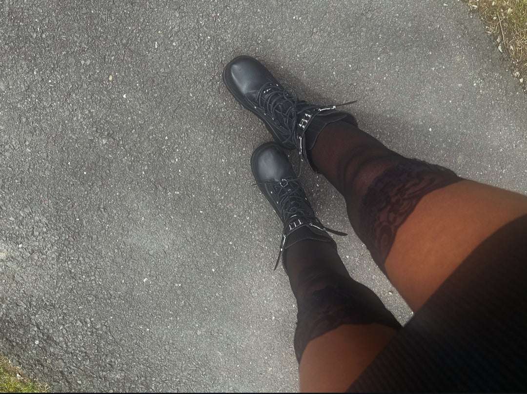 Lace Black Knee High Socks for women| MHYK