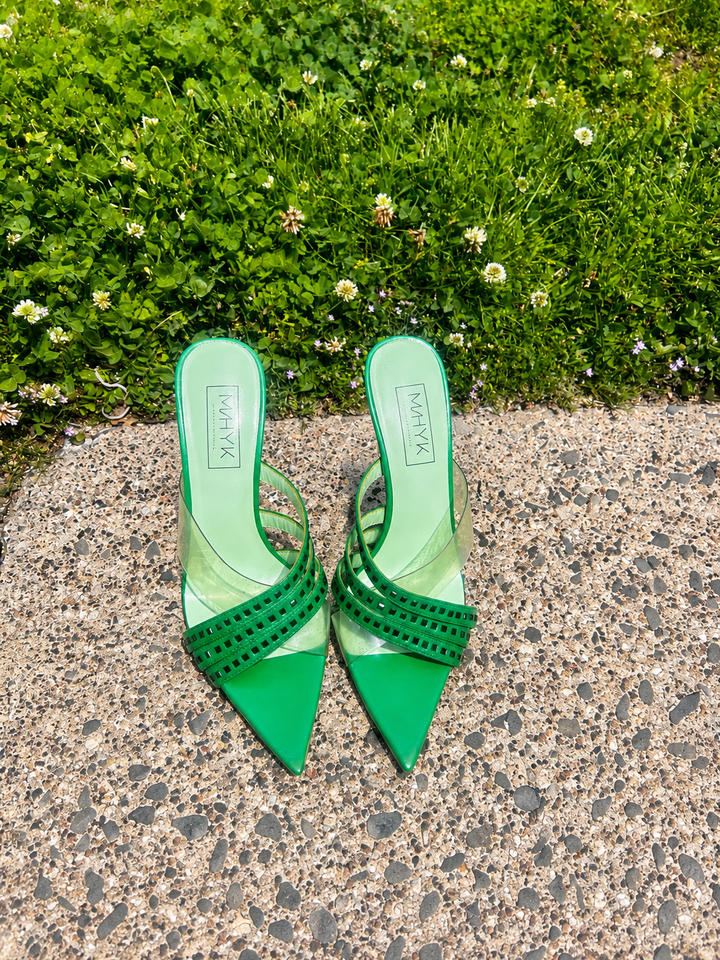 Emerald Envy Green Mules for Women | MHYK