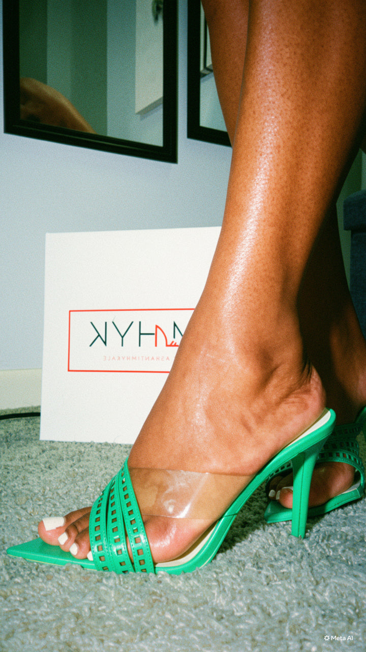 Emerald Envy Green Mules for Women | MHYK